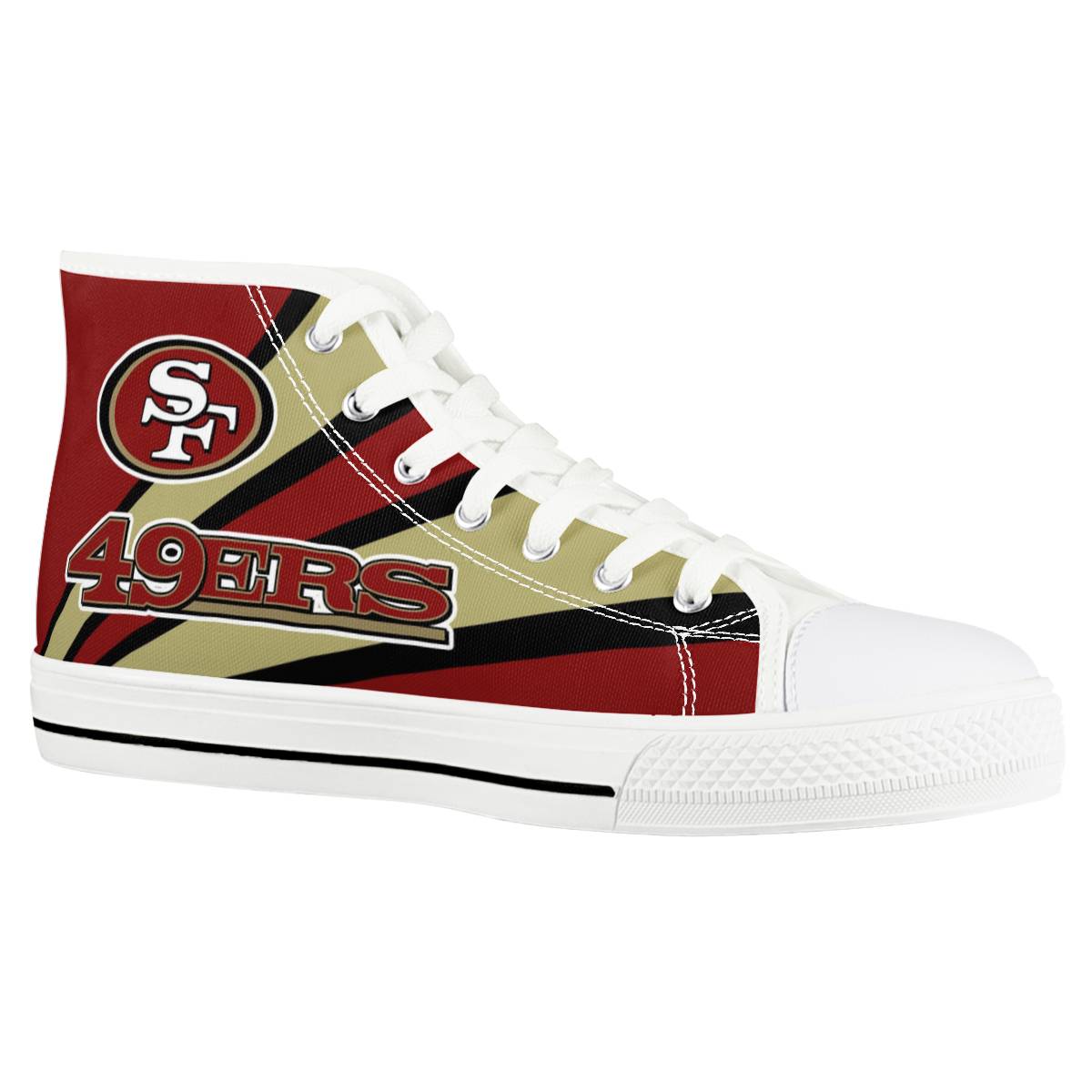 Women's San Francisco 49ers High Top Canvas Sneakers 004